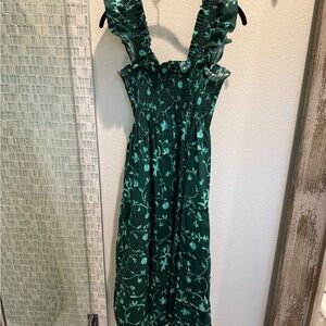 Hill House Green Floral Nap Dress